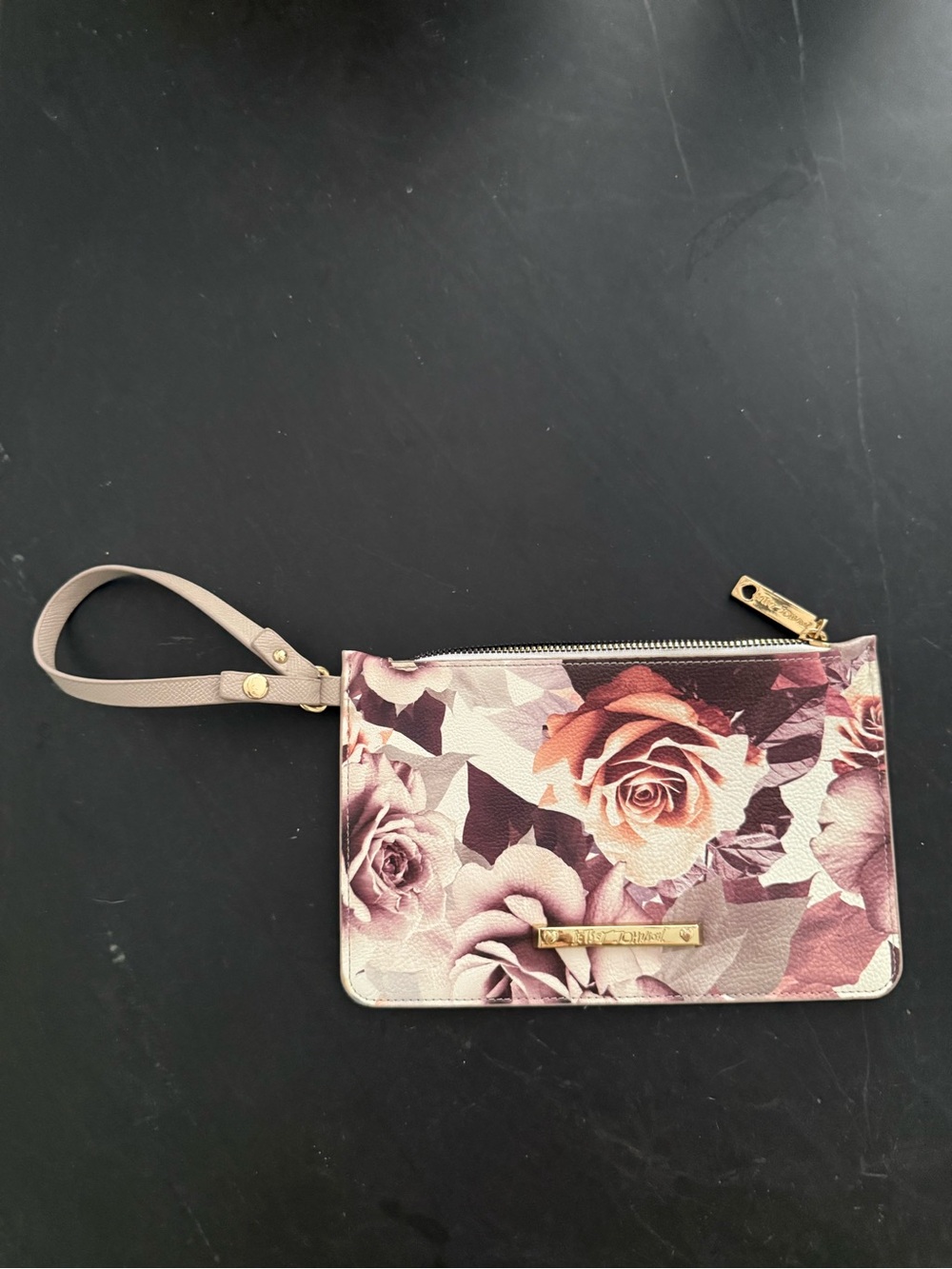 Betsey Johnson Floral Wristlet Clutch - Pink, Mauve, Peach